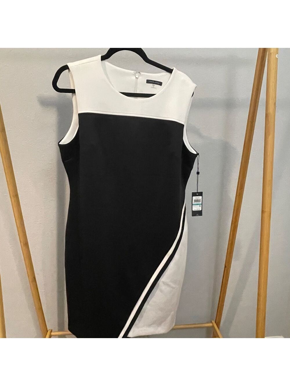 Tommy Hilfiger Black and White Asymmetrical Dress